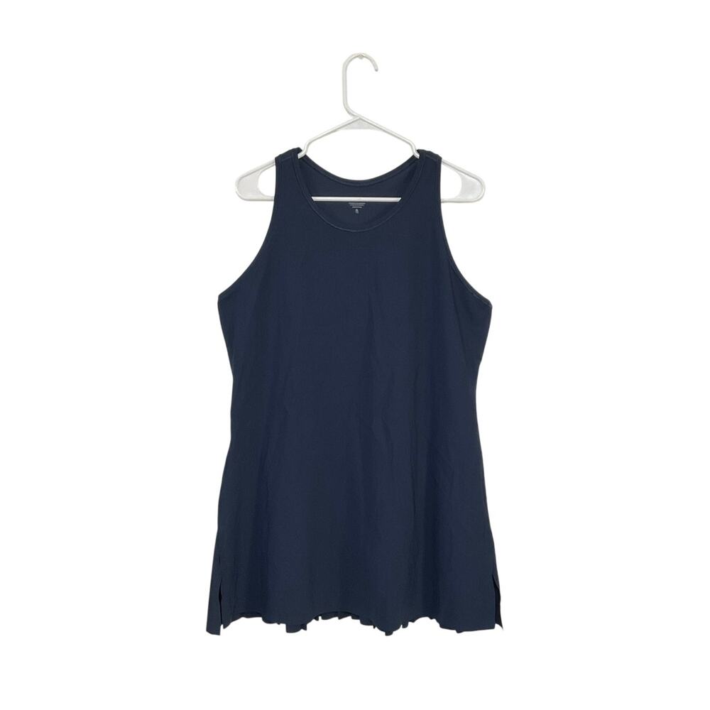 Athleta Match Point Pleated Dress Navy Blue X-Large Sleeveless Stretch Razorback - Picture 3 of 8